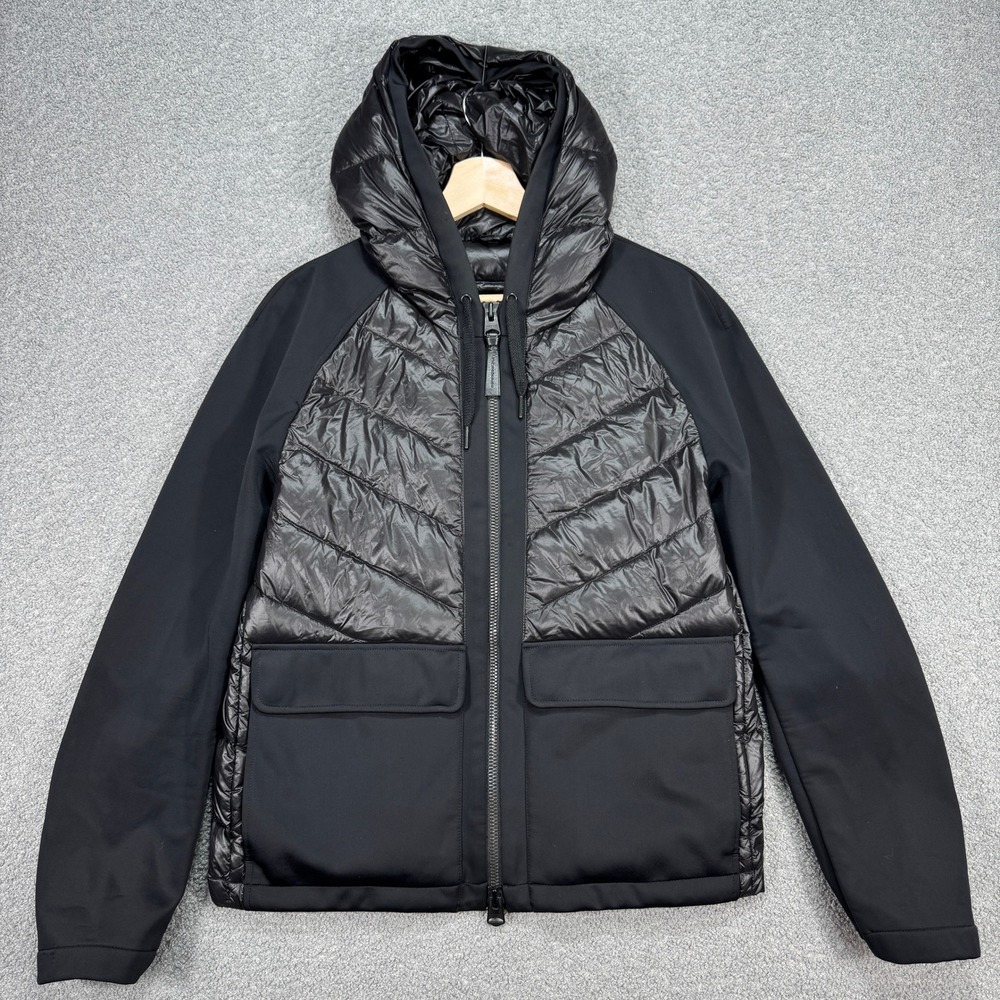 Mackage Montreal Jacket Men's 38 Black Hybrid Goose Down Quilted Hooded Puffer